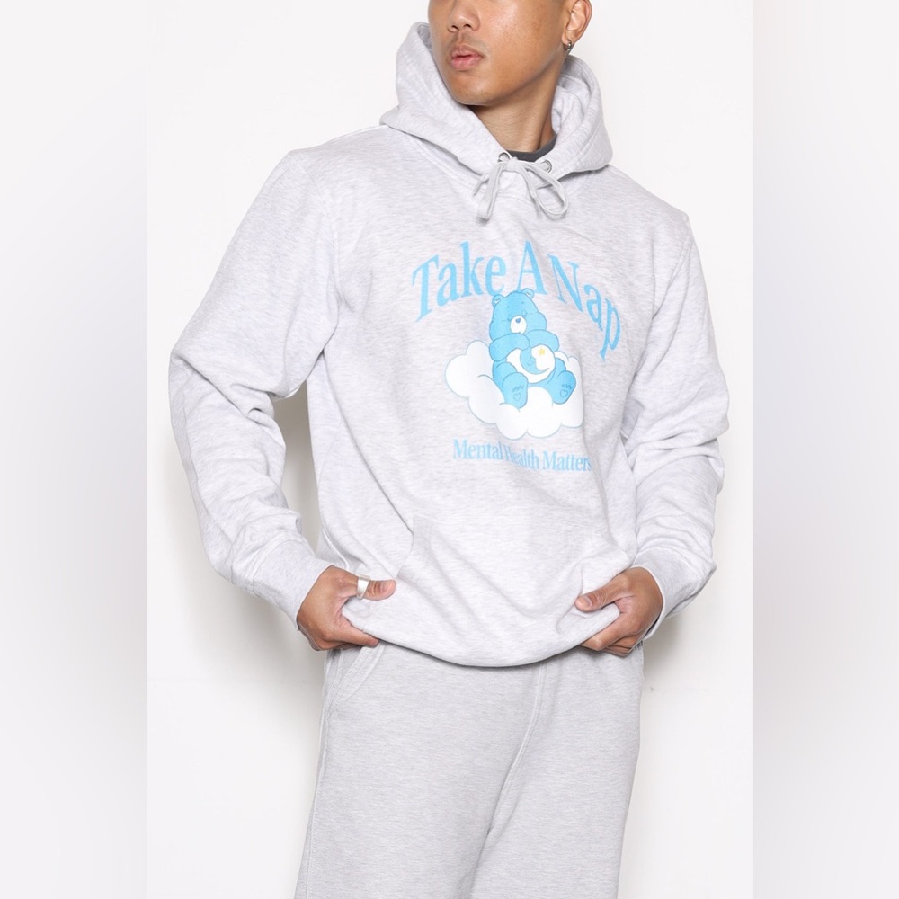 ‘Mental Health Matters’ P/C x Care Bears Take a Nap Bedtime Bear Hoodie S Cozy